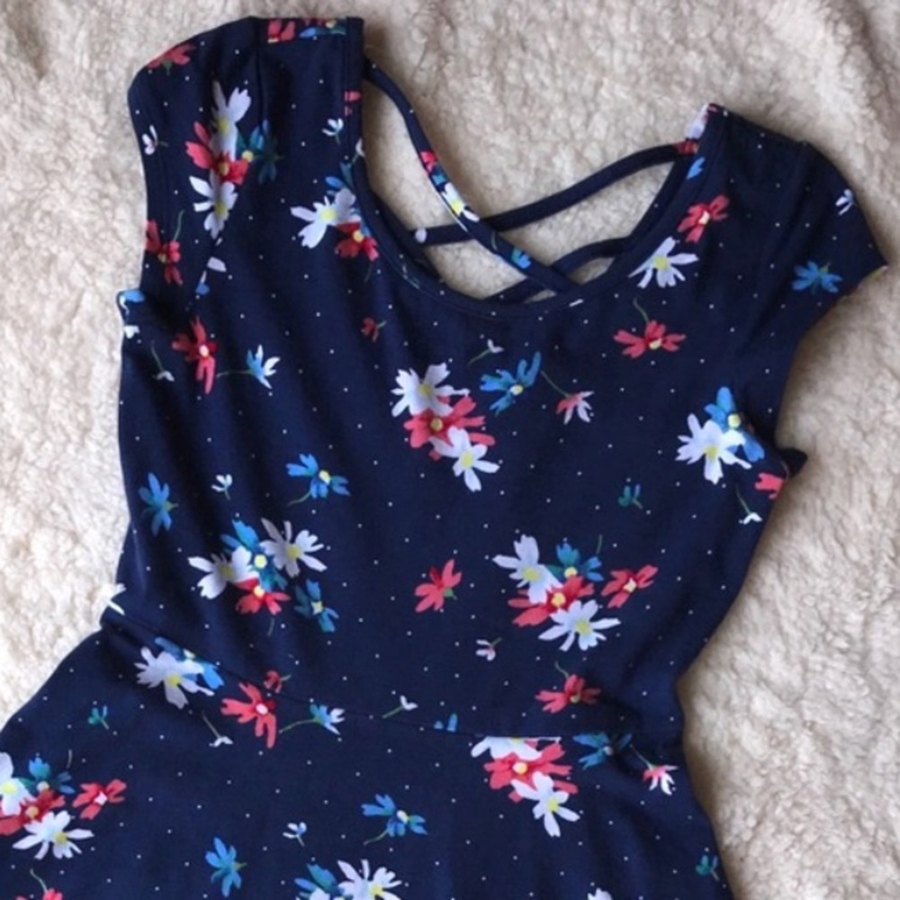 Navy blue floral print Dress